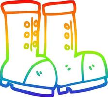 arc en ciel gradient ligne dessin dessin animé bottes de travail vecteur