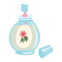 parfum bleu avec une fleur au milieu, illustration vectorielle vecteur