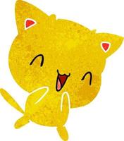 dessin animé rétro de chat kawaii mignon vecteur