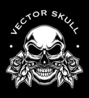 illustration de conception d'icône de logo de crâne de vecteur