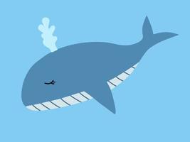 baleine bleue mignonne vecteur
