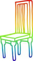 arc en ciel dégradé ligne dessin dessin animé chaise en bois vecteur