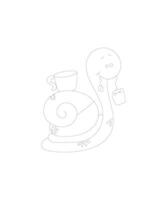 escargot coloriage page pour enfants vecteur gratuit
