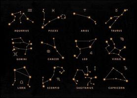 vecteur de constellation du zodiaque