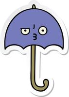 autocollant d'un parapluie de dessin animé mignon vecteur