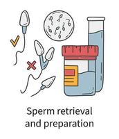 prélèvement de sperme et préparation pour la fécondation in vitro, vecteur