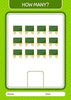 combien de jeu de comptage avec tableau. feuille de travail pour les enfants d'âge préscolaire, feuille d'activité pour enfants vecteur