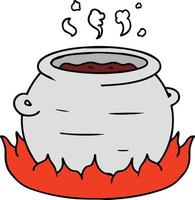 dessin animé doodle d'un pot de ragoût vecteur