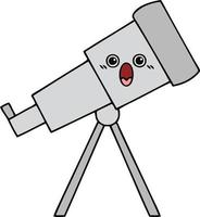 télescope de dessin animé mignon vecteur