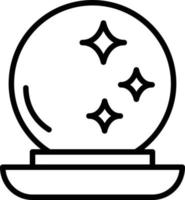 icône de ligne de boule magique vecteur