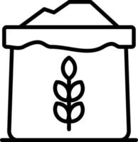 icône de ligne de farine de blé vecteur