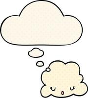 nuage de dessin animé mignon et bulle de pensée dans le style de la bande dessinée vecteur