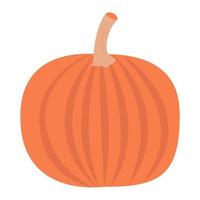 illustration vectorielle d'une citrouille orange. citrouille d'automne pour halloween, icône graphique végétale ou impression mise en évidence sur fond blanc vecteur