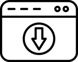 icône de ligne de téléchargement vecteur