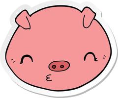 autocollant d'un cochon de dessin animé vecteur