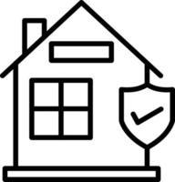 icône de ligne de protection à domicile vecteur