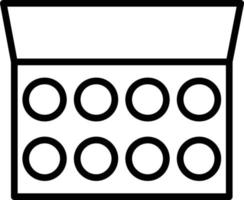 icône de ligne de fard à paupières vecteur