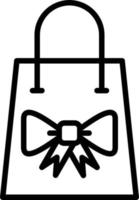 icône de ligne de sac cadeau vecteur