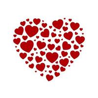coeur composé de petits coeurs rouges, décoration de la saint-valentin, image vectorielle vecteur