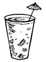 jolie tasse d'eau, de jus ou de soda. illustration en verre. boisson simple clipart vecteur