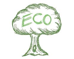 arbre dessin eco logo -vecteur vecteur