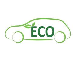 vecteur de logo éco voiture - voiture hybride électrique