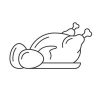 icône de poulet de chair et d'oeuf. concept de design de poulet et d'oeuf de la collection de cuisine. dessin au trait vectoriel, icône de contour vecteur