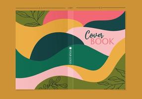 modèle de couverture de livre avec motif abstrait coloré. fond naturel avec texture de vagues vecteur