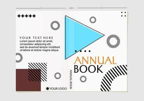 modèle de couverture de livre annuel pour les entreprises. design minimaliste et tendance dans un style géométrique abstrait vecteur