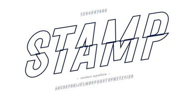 typographie moderne de police de timbre de vecteur