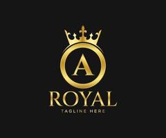 création de logo royal luxueux. lettre un modèle de conception de logo. vecteur