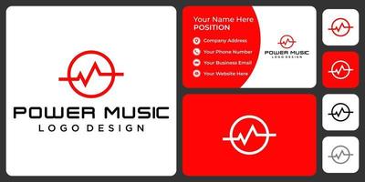 création de logo de musique audio avec modèle de carte de visite. vecteur