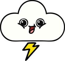 nuage d'orage de dessin animé mignon vecteur