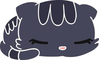 dessin animé kawaii mignon chaton endormi vecteur