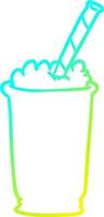 milkshake de dessin de ligne de gradient froid vecteur