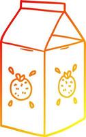 ligne de gradient chaud dessin carton de jus d'orange de dessin animé vecteur