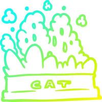 dessin de ligne de gradient froid bol de nourriture pour chat vecteur