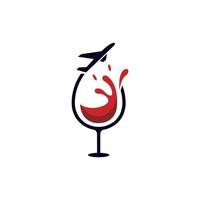 logo abstrait créatif de vacances de voyage de vin vecteur