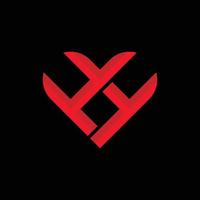lettre hh love logo créatif moderne vecteur