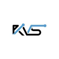 logo de technologie de circuit lettre kvs vecteur