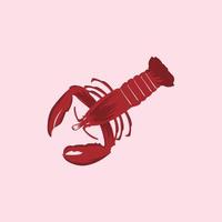 logo d'illustration de homard de fruits de mer frais vecteur