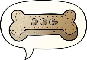 biscuit de chien de dessin animé et bulle de dialogue dans un style dégradé lisse vecteur