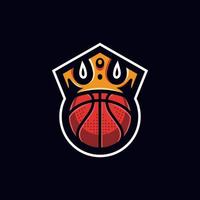 logo illustration royale couronne de basket ball vecteur