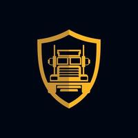 logo de transport de bouclier de camion vecteur
