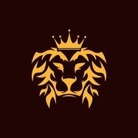 tête roi lion animal illustration logo vecteur