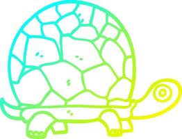 ligne de gradient froid dessinant une tortue de dessin animé vecteur