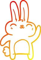ligne de gradient chaud dessin lapin heureux de dessin animé vecteur