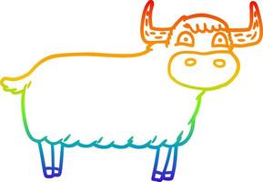 arc en ciel gradient ligne dessin dessin animé vache highland vecteur