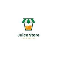 concept moderne de conception de logo de magasin de jus vecteur