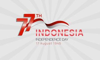 célébration rouge et blanche du 77e jour de l'indépendance de l'indonésie vecteur
